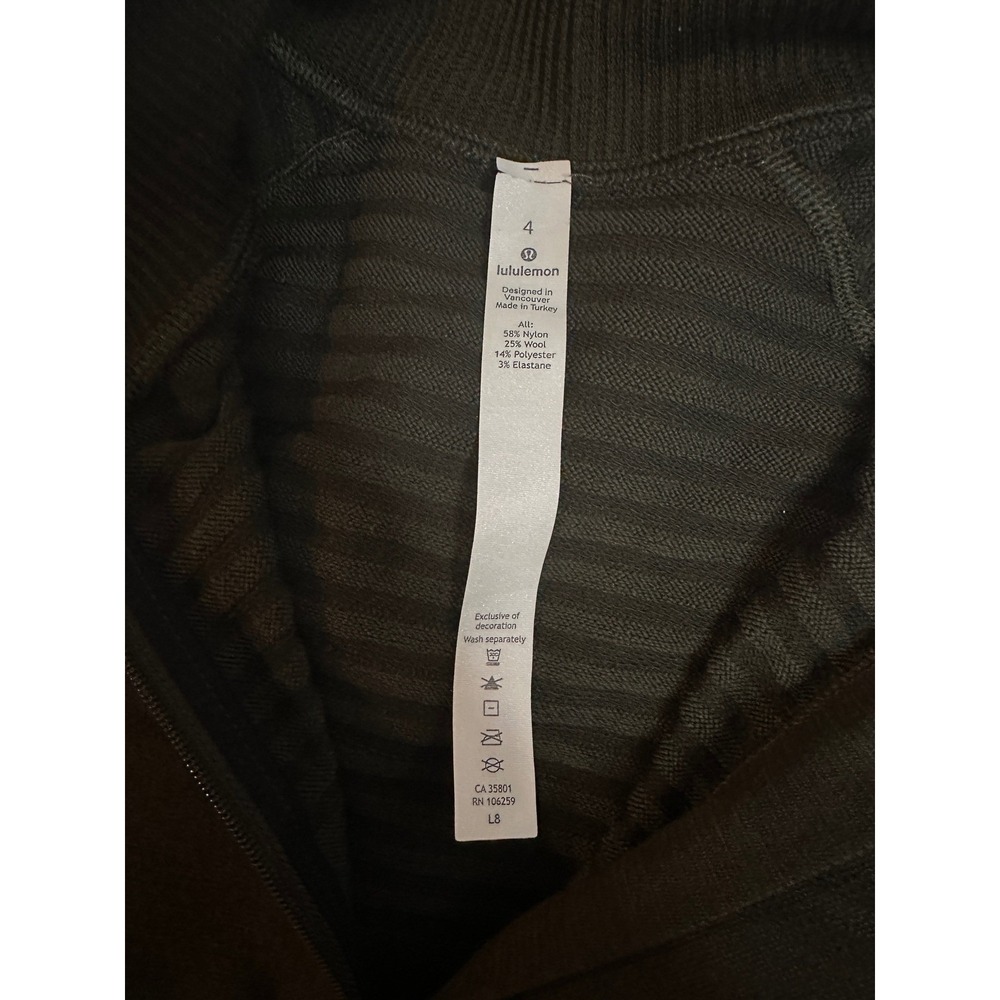 Lululemon Half Zip Pullover Wool Blend Forest Green Womens 4 - Picture 4 of 12